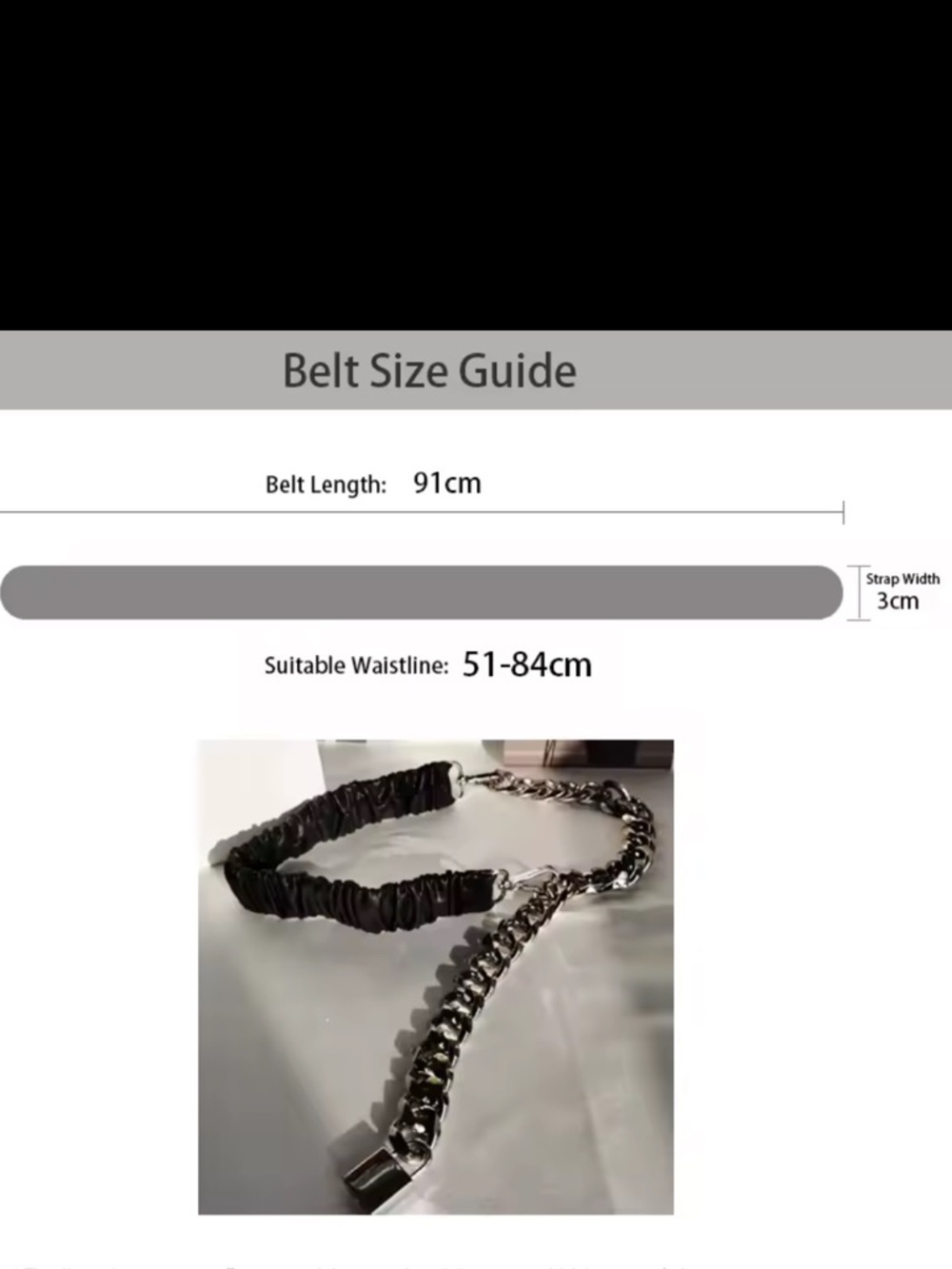 Silver Chain Belt with Lock Accent - Picture 4 of 4